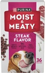 Purina Moist And Meaty Steak Flavor Soft Dog Food Pouches - 36 Ct.. Fixed Price $18.99.