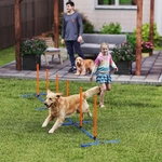 Pawhut Dog Agility Training Equipment Adjustable Weaves Poles, Orange. Fixed Price $42.99.