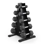 Marcy 150 Lb. Rubber Hex Dumbbell Set With Rack. Fixed Price $274.98.