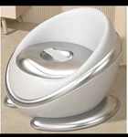 Modern White Silver Gold Potty Training Seat With Removable Washable Design. Fixed Price $35.00.