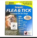 Sergeant's Month Supply Flea & Tick Squeeze Treatment For Dogs To 33LBS. Fixed Price $10.99.