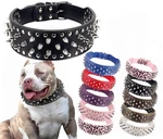 Hoot Pu Leather Adjustable Spiked Studded Dog Collar 2" Wide 37 Spikes (m(nec.... Fixed Price $23.70.