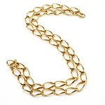 Curved Curb Oval Link Shiny Gold Tone Versatile Single Chain Necklace 24 Inch. Fixed Price $17.95.