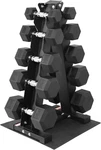 Rubber Coated Hex Dumbbell Set With Storage Rack, 100/150/200/550 Lb Hand Weight. Fixed Price $339.99.