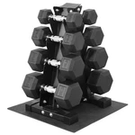Fitvids 100LB Rubber Coated Hex Dumbbell Weight Set With Storage Rack, 520LB .... Fixed Price $194.60.