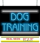 Dog Training Neon Sign Jantec 24" X 18" Obedience School Learning Command. Fixed Price $409.00.