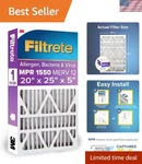 High-efficiency 20X25X5 Mpr 1550 Air Filter Fits Hvac Systems With Ease. Fixed Price $58.99.