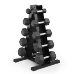 Marcy 150 Lb. Rubber Hex Dumbbell Set With Rack. Fixed Price $196.00.