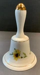 Handheld Glass Bell Yellow Daisy Print With Gold Tone Trim. Fixed Price $12.97.