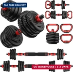 Adjustable Dumbbells, 20/30/45/70/90LBS Free Weight Set With CONNECTOR,5 IN1. Fixed Price $124.98.