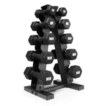 Cap Barbell 100 Lb Neoprene Hex Dumbbell Weight Set With Vertical A-frame Ra.... Fixed Price $183.89.