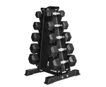 Balancefrom 150LB Coated Hex Dumbbell Weight Set And A-frame Storage Rack, 5-25. Fixed Price $129.99.