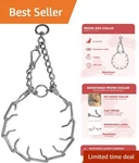 Chrome Plated Adjustable Prong Dog Collar - No Choke, Safe & Effective Training. Fixed Price $8.54.