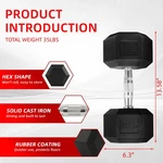 Balancefrom Rubber Encased Hex Dumbbell, Anti-roll, Black, 35 Lb. Fixed Price $48.74.