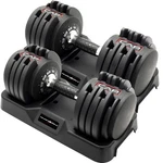 Adjustable Dumbbells 55 Lb Pair Honeycomb Chrome Black Handle Cap Adjustabell. Fixed Price $439.99.
