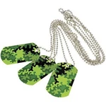 Camouflage Metal Dog Tags (lot Of 12) 1.25" W X 2" T, Green. Fixed Price $16.51.