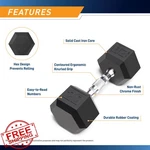 Marcy Hex Dumbbell 5-50LB Rubber Knurled Grip. Fixed Price $115.99.