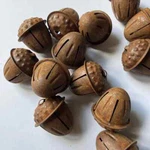 SET/5 Primitive Rusty Acorn Jingle Bells Nut Shape Country Fall 1" 26MM Tin. Fixed Price $6.95.
