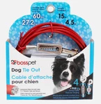Pdq Boss Pet 15' Dog Tie Out W/ Spring Red/silver Cable Large Size 60LBS New!!. Fixed Price $21.99.