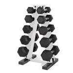 Cap 150 Lb Hex Dumbbell Set - Rubber Coated Chrome Handle Storage Rack. Fixed Price $299.99.