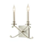 Monteaux Lighting 2-LIGHT Criss Cross Antique Silver Leaf Sconce. Fixed Price $39.87.