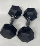 Sporzon 20 Lb Rubber Encased Hex Dumbbell Pair Set Black New. Fixed Price $115.00.