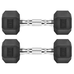 Hex Dumbbells Rubber Coated Cast Iron Black Free Weights For Exe.... Fixed Price $40.78.