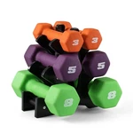 Cap 32 Lb Set Of Neoprene Dumbbells With Rack 3, 5, 8 Pairs. Fixed Price $57.45.