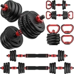 Unnmiiy Adjustable Dumbbells, 70LBS Free Weight Set - Black&red. Fixed Price $143.56.