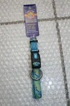 Hamilton 12 -18 Adjustable Dog Collar Blue W/ Mulicolor Bone Designs S/m. Fixed Price $9.87.