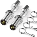 Pair Of 16" Olympic Dumbbell Handles, Loadable 25MM Diameter Shaft, Silver. Fixed Price $82.21.