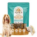 Alfie's Treatos Salmon Skin Dog Treats 2.65OZ Air-dried OMEGA-3. Fixed Price $12.95.