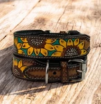 Full Grain Leather Dog Collar Custom Heavy Duty Hand Tooled Adjustable Pad. Fixed Price $41.99.