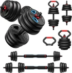 Fitplam In 1 Adjustable Dumbbell Set 45LBS Free Weights Kettlebell Barbell New. Fixed Price $59.99.