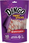 Dingo Twist Sticks 50 Count, Rawhide For Dogs, Made With Real Chicken,. Fixed Price $19.89.