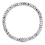 Silver-plated Diamond Dog Collar Cuban Style Metal Chain With Secure Buckle.... Fixed Price $17.21.