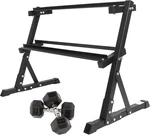Fitvids Rubber Encased Hex Dumbbell 25LB Pair With 2-TIER Rack. Fixed Price $208.99.