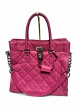 Michael Kors Quilted Hamilton Tote Top Handle Shoulder Chain Strap & Lock. Fixed Price $135.00.