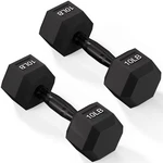 Fitvids Rubber Encased Exercise & Fitness Hex Dumbbell With 10LB Pair, Black. Fixed Price $48.99.