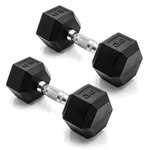 Cap Barbell 20 Lb Rubber Coated Hex Dumbbell Weight Pair Chrome Handle. Fixed Price $63.53.