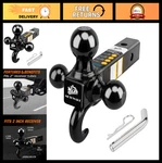Meotware Trailer Hitch Tri-ball Mount With Hook, 2" Receiver. Fixed Price $62.99.