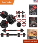 Unnmiiy Adjustable Free Weight Set (20/30/45/70/90 Lbs) For Total Body Fitness. Fixed Price $136.79.