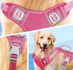 Barkbay No Pull Dog Harness Reflective, Front/back Clip, Easy Control Pink Large. Fixed Price $14.99.