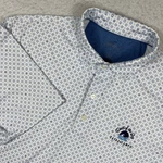 Johnnie-o Polo Shirt Mens Large White Geometric Teeth Of The Dog Casa De Campo. Fixed Price $24.00.