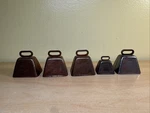 Vintage Group Of 5 Small Brass/copper Like Bells. Fixed Price $19.99.
