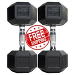 Cap Barbell Rubber 35 Lb Pair Set Of 2 Coated Hex Dumbbells Weights 70 Pounds. Fixed Price $96.75.