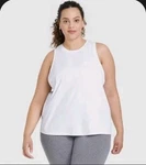 All In Motion Women's Plus Size 4X White Active Tank Top Muscle Tee Shirt. Fixed Price $8.97.