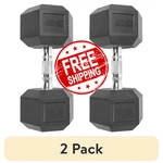 Cap Barbell Rubber 55 Lb Pair Set Of 2 Coated Hex Dumbbells Weights 110 Pounds. Fixed Price $148.22.